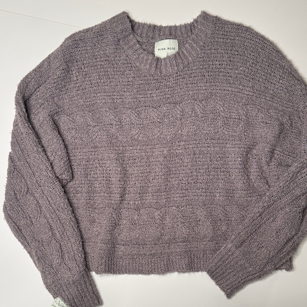 Pink Rose Women's Lavender Knit Sweater